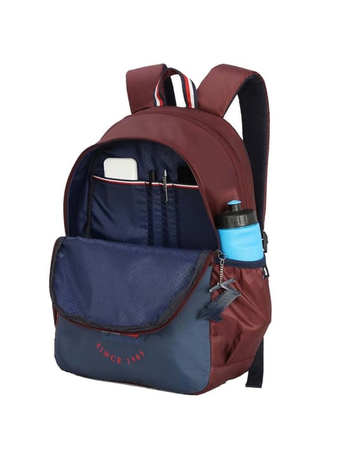 Buy Tommy Hilfiger 22 Ltrs Navy & Maroon Large Laptop Backpack Online