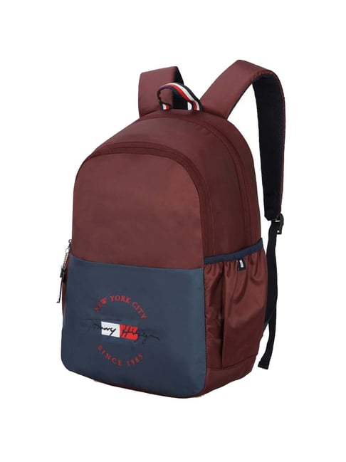 Buy Tommy Hilfiger 22 Ltrs Navy & Maroon Large Laptop Backpack Online