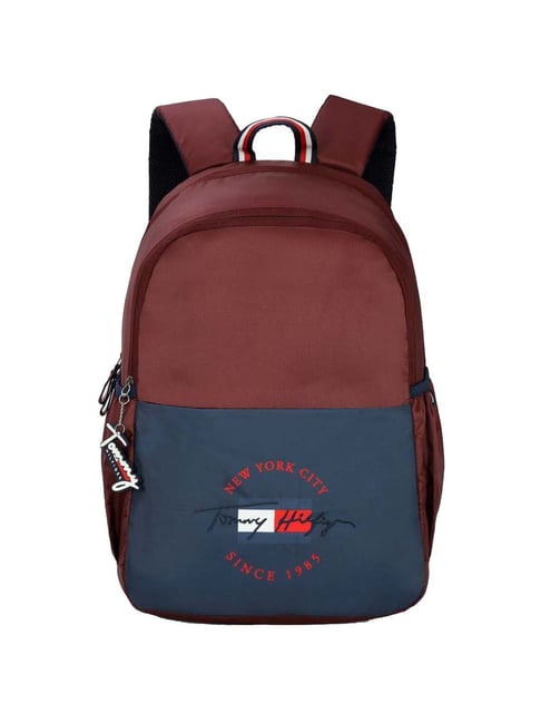 Buy Tommy Hilfiger 22 Ltrs Navy & Maroon Large Laptop Backpack Online