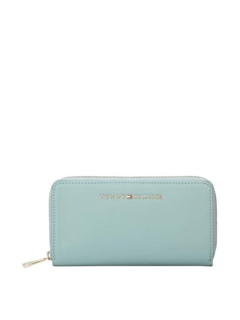 Tommy Hilfiger Blue Solid Zip Around Wallet for Women