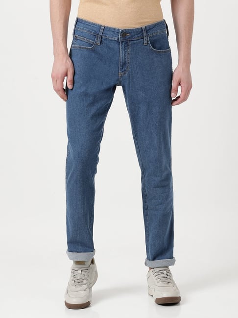 Wrangler Blue Cotton Slim Fit Jeans