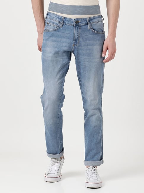 Wrangler Blue Cotton Slim Fit Jeans