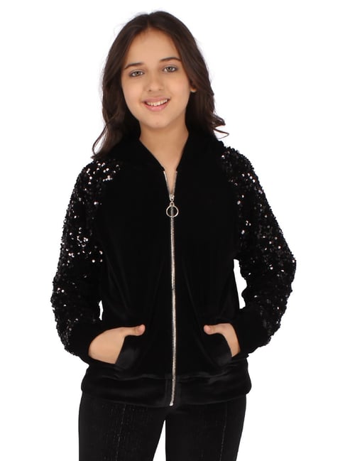 Cutecumber Kids Black Embellished Sweatshirt-picture-48