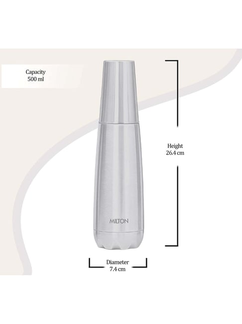 Buy Milton Vertex Silver Hot Cold Water Bottle with Tumbler