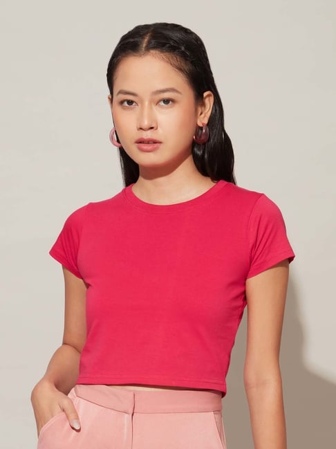 Buy Twenty Dresses Pink Crop T-Shirt for Women's Online @ Tata CLiQ