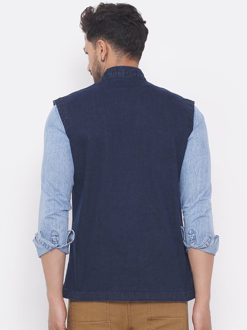 Denim nehru jacket best sale