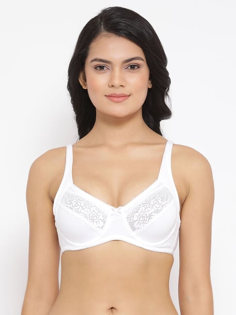 Buy online White Cotton Bra from lingerie for Women by Clovia for