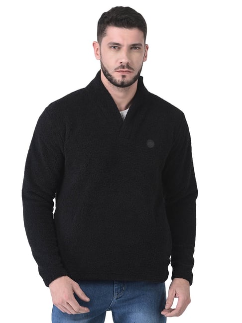 Woodland Black Regular Fit Regular Fit Sweater