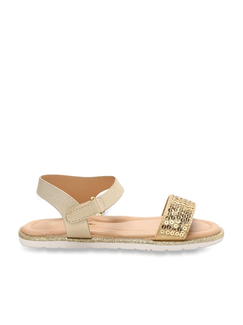 Fame Forever by Lifestyle Kids Golden & Brown Ethnic Sandals