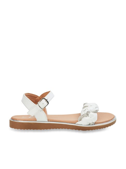 Fame Forever by Lifestyle Kids White & Brown Ethnic Sandals