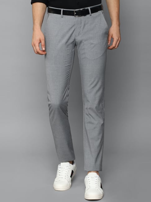 Buy Mens Grey Striped Trousers for Men Grey Online at Bewakoof