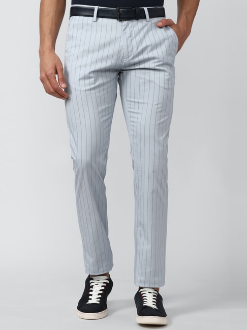 Buy Dark Blue Slim Fit Striped Pants by GentWithcom with Free Shipping