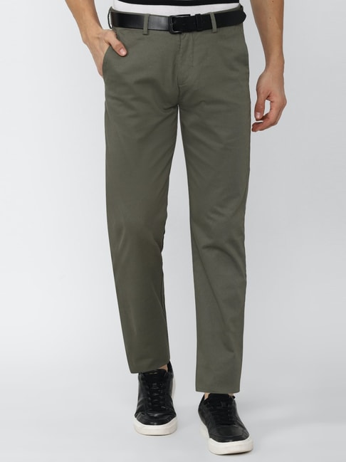 Buy Allen Solly Men Navy Regular Casual Trousers online