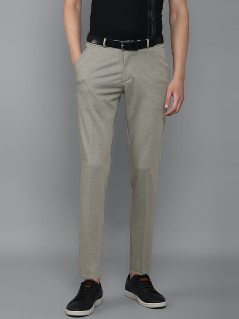 Buy Men Black Slim Fit Solid Flat Front Casual Trousers Online - 734486 | Louis  Philippe