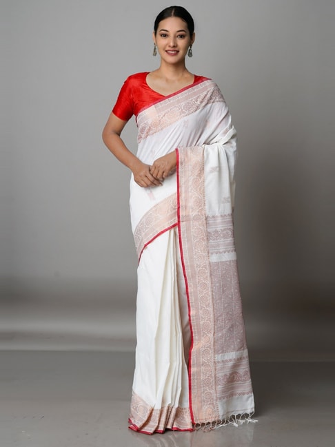 Aggregate 182+ white cotton saree online