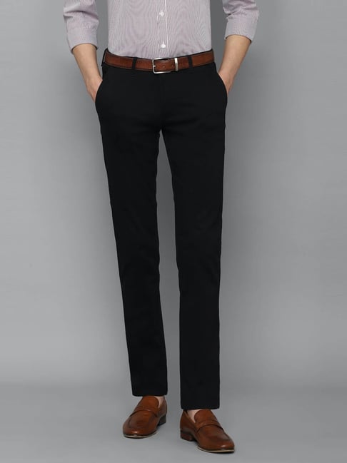 Buy LOUIS PHILIPPE Black Mens Slim Fit Structured Trousers  Shoppers Stop