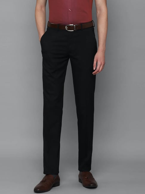 LOUIS PHILIPPE Men Textured Slim Tapered Fit Formal Trousers