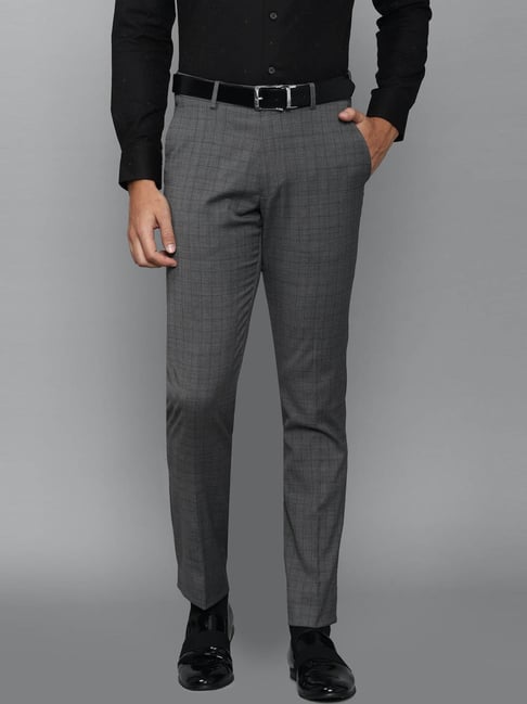 Buy LOUIS PHILIPPE Grey Textured Polyester Blend Slim Fit Mens Formal  Trousers  Shoppers Stop