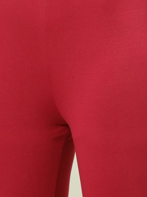 Buy Biba Red Regular Fit Leggings for Women Online @ Tata CLiQ