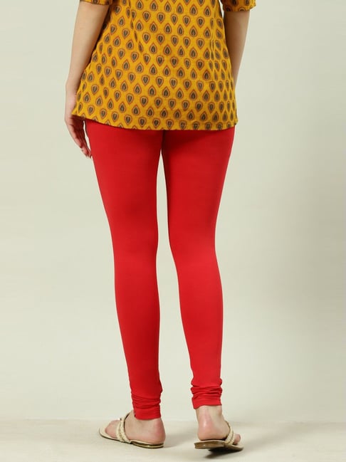 Buy BIBA Terracotta Womens Red Viscose Lycra Leggings | Shoppers Stop