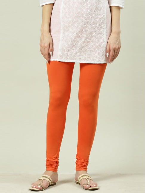 Buy Biba Orange Regular Fit Leggings for Women Online @ Tata CLiQ
