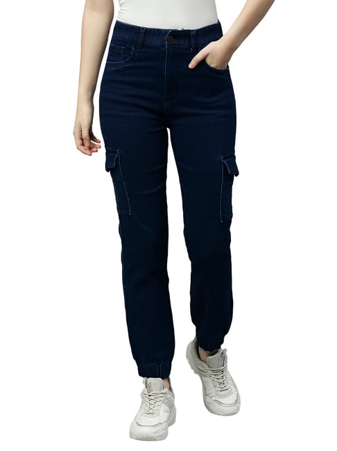 Buy High Star Blue Slim Fit High Rise Lightly Washed Joggers Jeans for  Women's Online @ Tata CLiQ