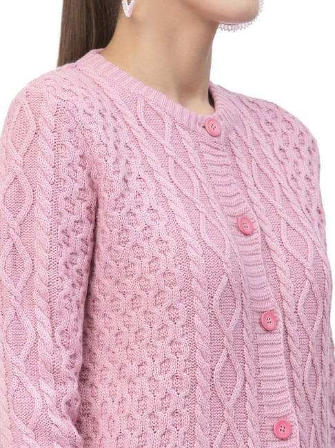 Pink Ladies Sweater Ka Buy Kalt Pink Cable Design Sweater For