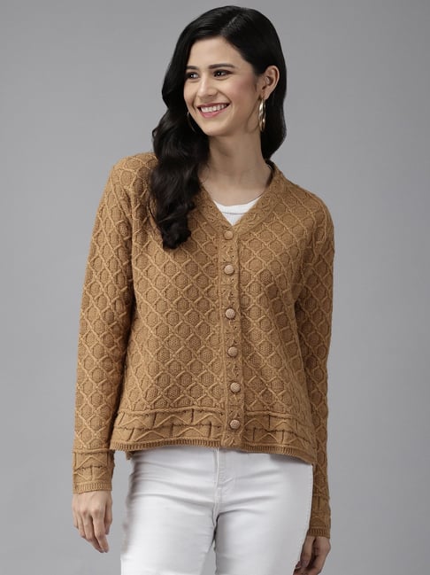 Camel hot sale wool cardigan