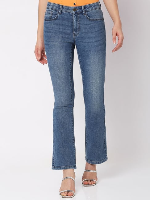 Vero Moda Medium Blue Cotton Regular Fit Jeans