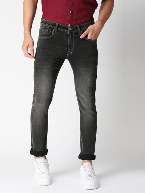 Pepe Jeans Dark Grey Skinny Fit Lightly Washed Jeans