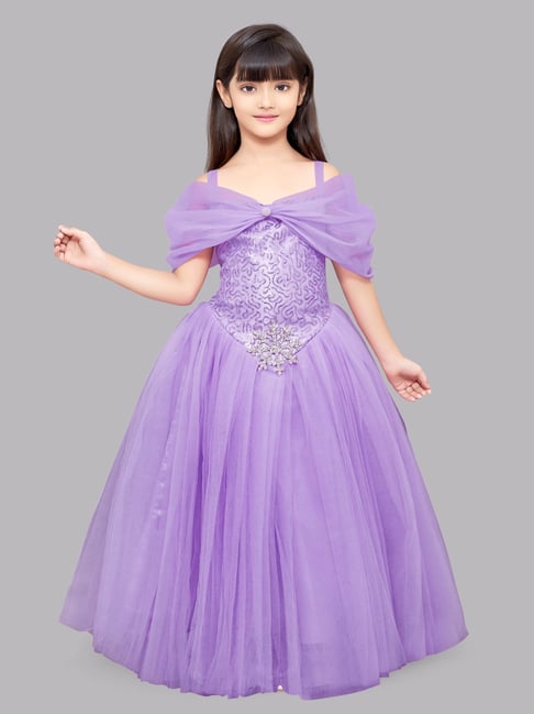 Buy Pink Chick Kids Lavender Embellished Gown For Girls Clothing Online @  Tata Cliq