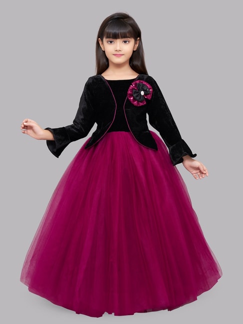 Buy Betty By Tiny Kingdom Full Sleeves Solid Colour Flared Gown Pink for  Girls 89Years Online in India Shop at FirstCrycom  10038302