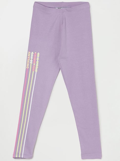 Buy Fame Forever by Lifestyle Kids Purple Printed Leggings for