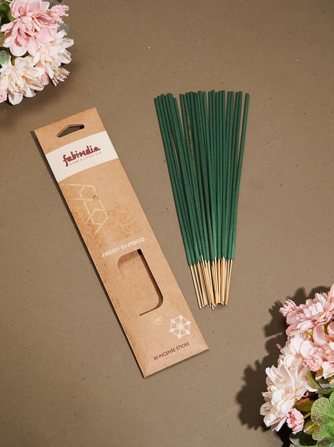 Fabindia Home Fresh Solid Brown Bamboo Incense Stick - Set of 30