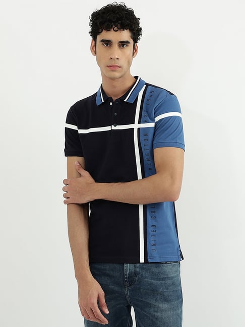 United Colors of Benetton Multi Cotton Regular Fit Printed Polo T-Shirt