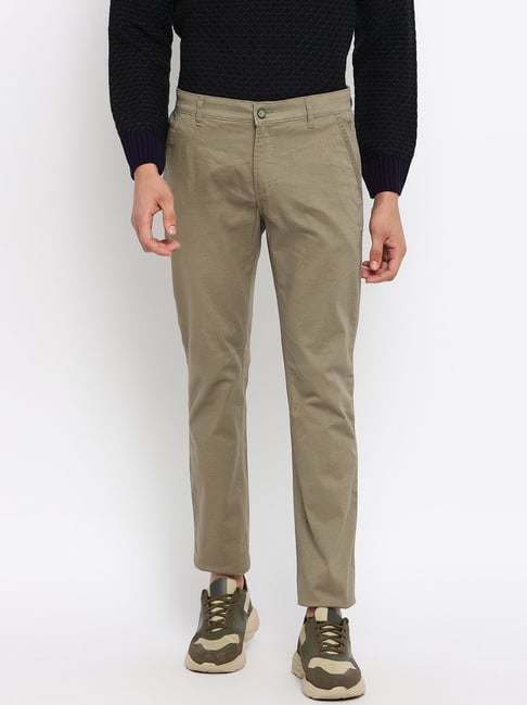 Buy Cantabil Brown Cotton Regular Fit Chinos for Mens Online  Tata CLiQ