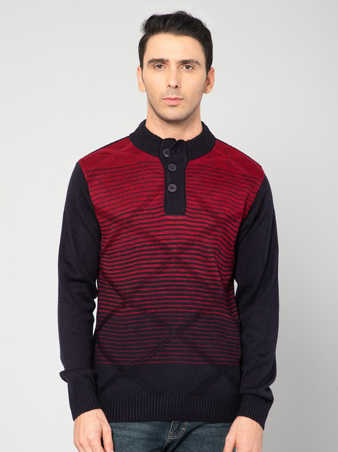 Cantabil Multicolor Regular Fit Self Design Sweater