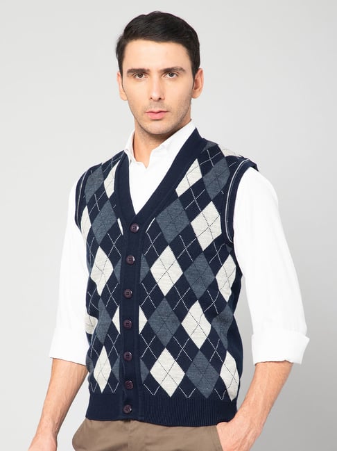 Buy Cantabil Multicolor Regular Fit Self Design Cardigan for Men's