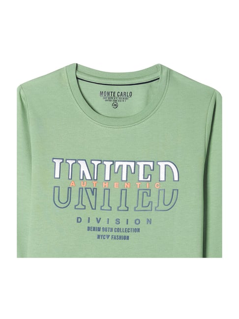 Buy Monte Carlo Kids Green Printed Sweatshirt for Boys Clothing