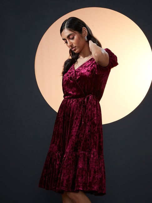 LOV by Westside Burgundy Berry Dress Price in India