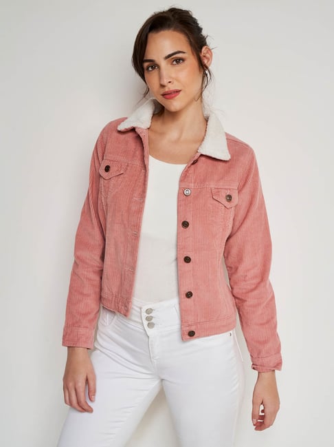 Women Denim Tassel Coat Jacket Top Jean Ripped Distressed Cowgirl Pink New  | eBay