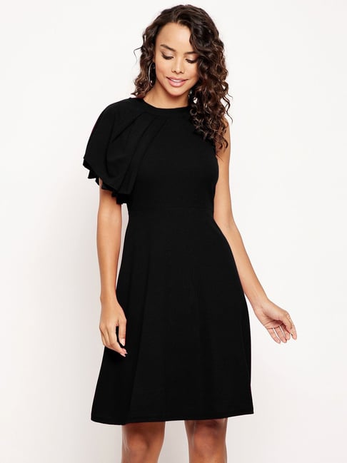 Uptownie Lite Black Regular Fit Skater Dress