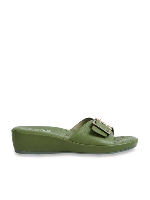 Code by Lifestyle Women's Green Casual Wedges