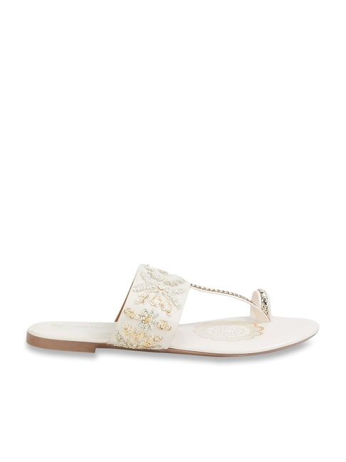 Melange by Lifestyle Women's Off White Toe Ring Sandals Price in India