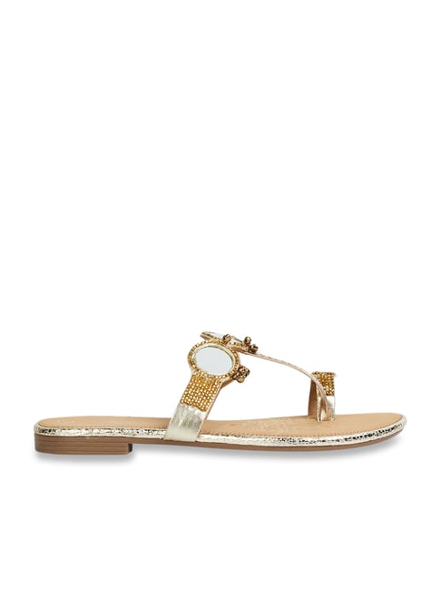 Melange by Lifestyle Women's Gold Toe Ring Sandals Price in India