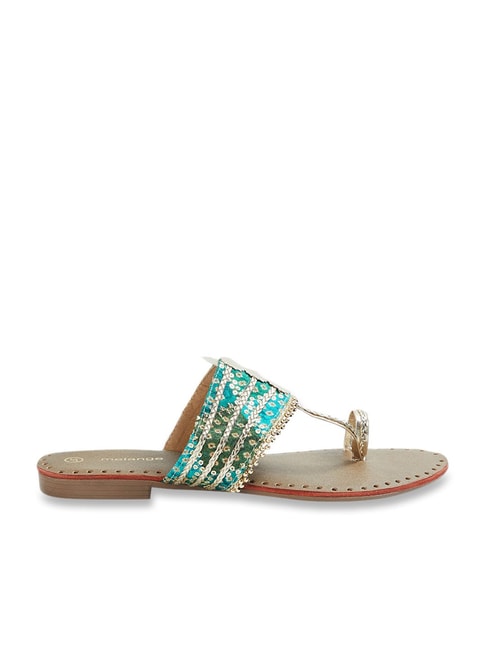 Melange by Lifestyle Women's Green Toe Ring Sandals Price in India
