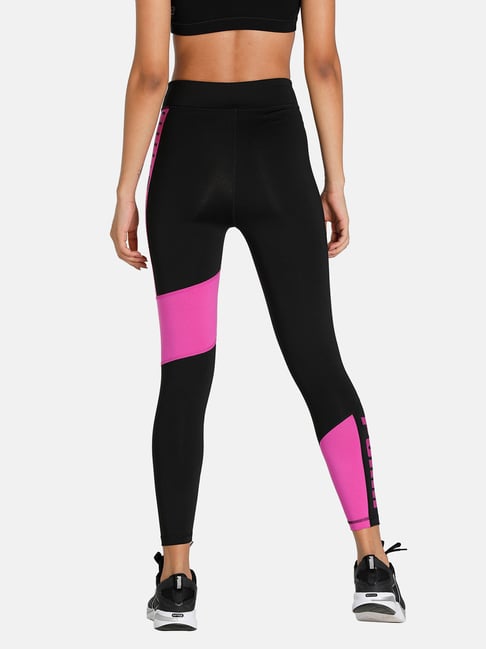 Pink Colour Block Tights Buy Puma Black Pink Color-Block Tights