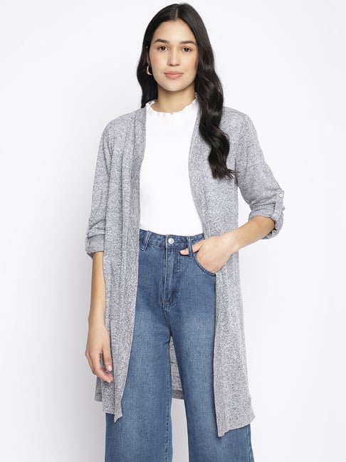 Latin Quarters Grey Textured Shrug