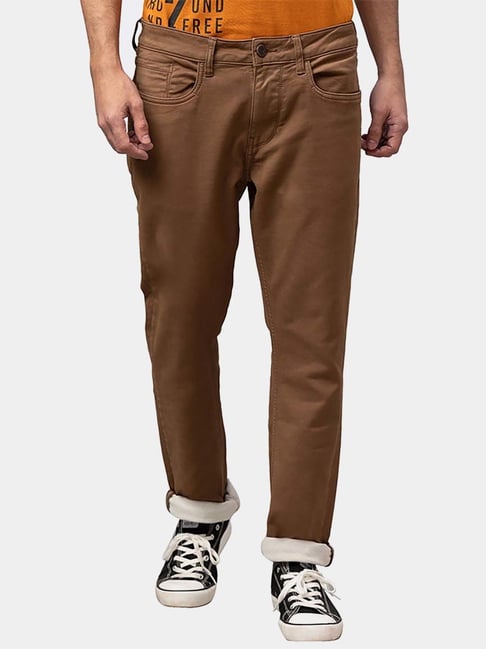 Regular Fit Linenblend trousers  Dark brown  Men  HM IN