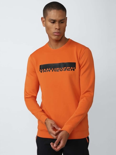 Van Heusen Flex Orange Regular Fit Printed Sweatshirts-picture-48